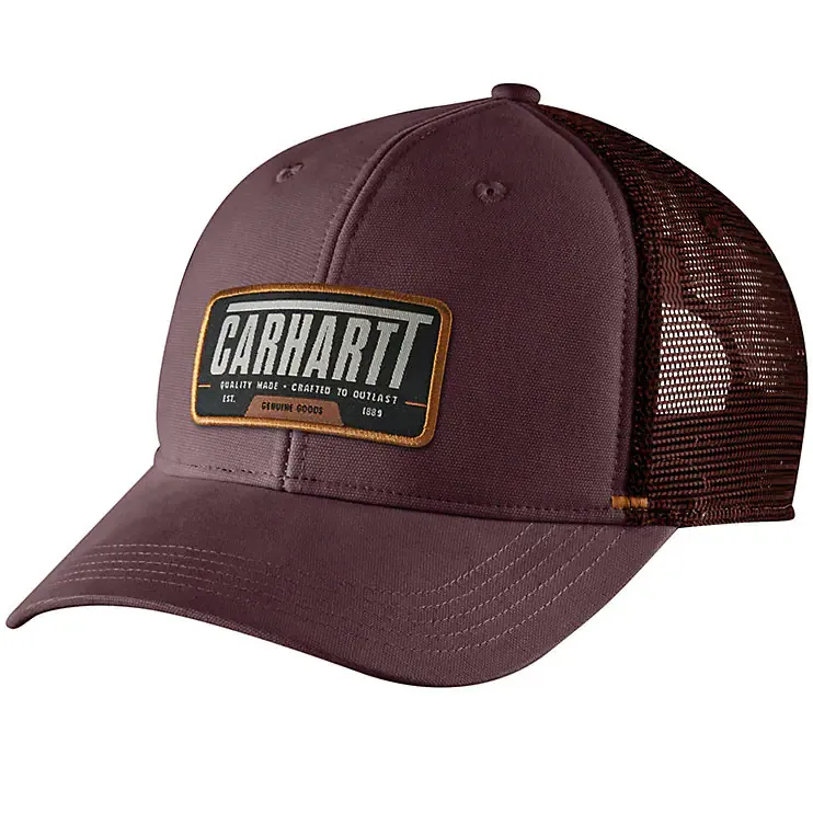 Carhartt Canvas Mesh-Back Outlast Patch Cap – Maroon